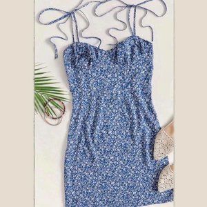 Shein Blue Floral Mini Dress